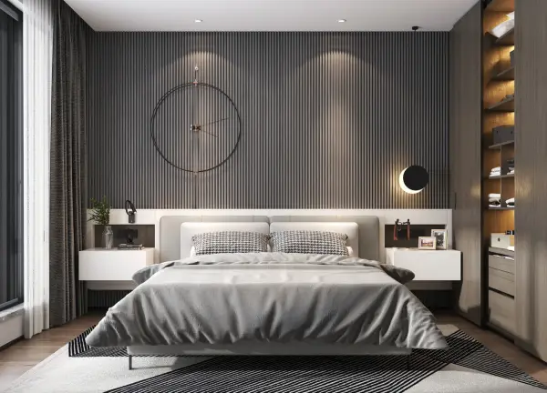 Master bedroom interior design 9 by Visioncraft Interiors – Hyderabad
