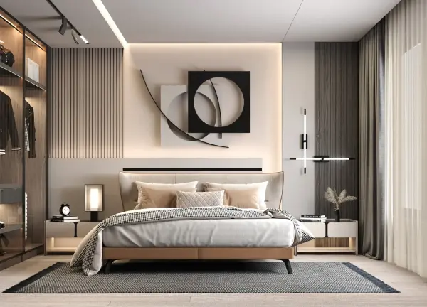 Master bedroom interior design 3 by Visioncraft Interiors – Hyderabad